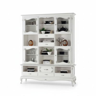 Vetrina soggiorno armadio libreria credenza mobili classici scaffali legno