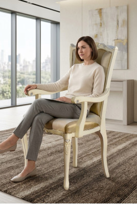 Sedia design classica a 1 posto con schienale in legno sedie Mobili italiani nuovi.