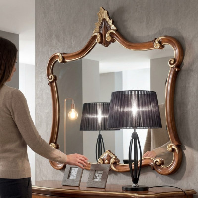 Specchio da parete italiano, specchio classico, mobili in legno di lusso, arredamento nuovo.