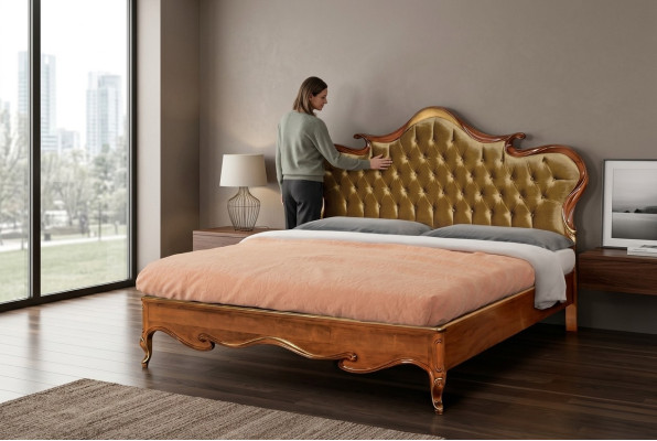 Chesterfield Letto Imbottito Design Di Lusso Letti Matrimoniali Alberghieri In Legno Italiano Nuovi
