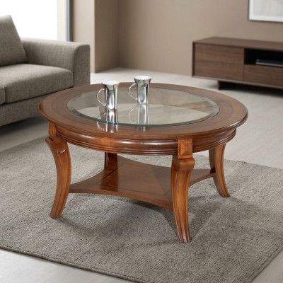 Tavolino in legno design tavoli mobili italiani tavolo rotondo in vetro marrone