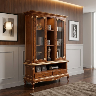 Vetrina Vetro Armadio Armadi Vetrine Legno Credenza Mobili Italiani Marrone