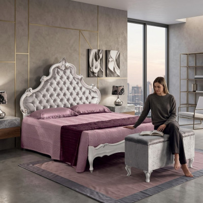 Chesterfield letto imbottito design di lusso letti matrimoniali in hotel in legno italiano nuovi.