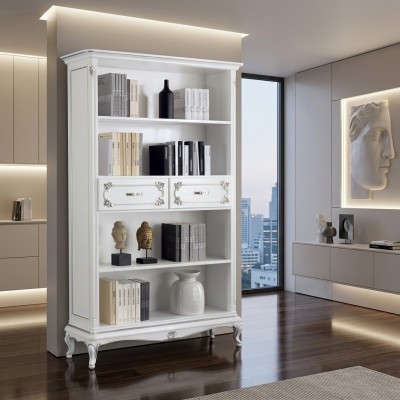 Vetrina del soggiorno armadio libreria credenza mobili classici scaffali in legno.