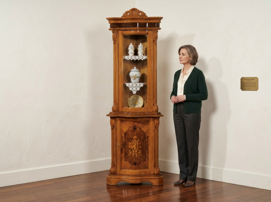 Vetrina in vetro, armadio in legno massello, vetrina, credenza per soggiorno. Mobili italiani.
