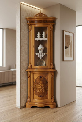 Vetrina in vetro, armadio in legno massello, vetrina, credenza per soggiorno. Mobili italiani.