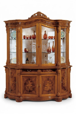 Vetrina XXL in vetro, legno massello, credenza vetrina, mobili italiani, armadi.