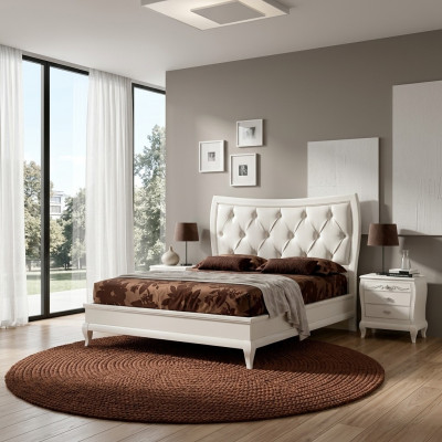 Letto Camera da letto Set Letto 2x Comodino Legno Mobili Classici Italiani 3pz