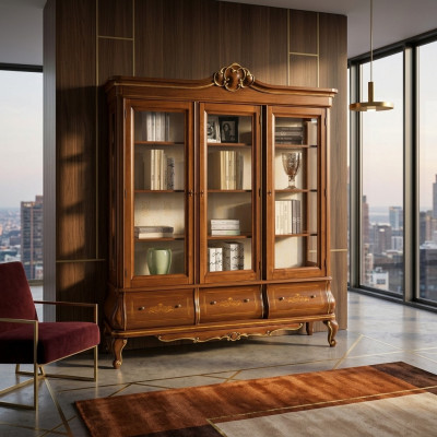 Vetrina Armadio Libreria Madia Mobili Classici Italiani Scaffali Legno