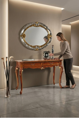 Tavolino consolle specchio set credenza in legno nuovo stile mobili italiani StileElisa.