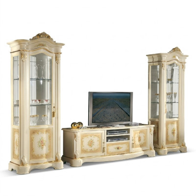 Soggiorno 2x Vetrina Composizione mobile Portaoggetti Design tv Set di 3 pezzi Armadio Nuovo