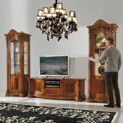 Soggiorno vetrina rtv parete attrezzata mobili design tv Art déco set vetrine armadio.