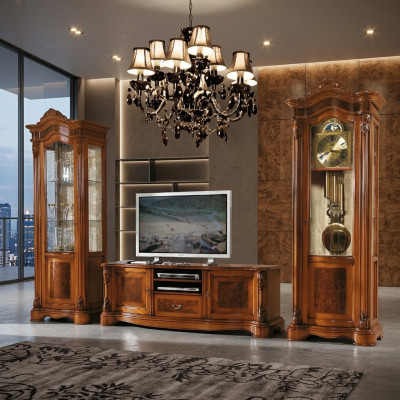 Soggiorno vetrina rtv parete attrezzata mobili design tv Art déco set vetrine armadio.