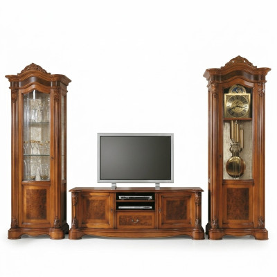 Soggiorno vetrina rtv parete attrezzata mobili design tv Art déco set vetrine armadio.