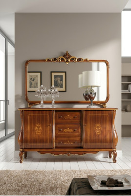 Mobiletto con specchio credenza sideboard mobiletto in legno armadio mobile marrone nuovo