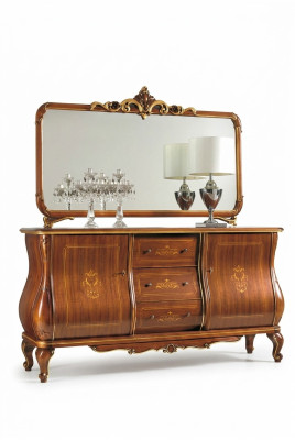 Mobiletto con specchio credenza sideboard mobiletto in legno armadio mobile marrone nuovo