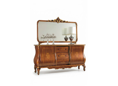 Mobiletto con specchio credenza sideboard mobiletto in legno armadio mobile marrone nuovo