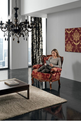 Mobili Sedie Design Art Déco Poltrona Tessile Soggiorno Lounge Design di Lusso Nuovo