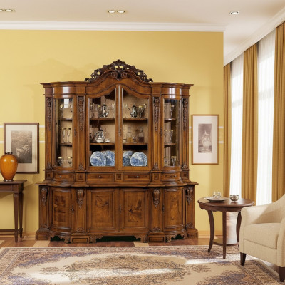 Vetrine in legno massiccio con armadietto in vetro in vero legno mobile da soggiorno credenza