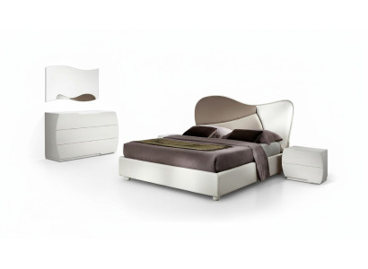 Letto matrimoniale di lusso telaio letto bianco Letto matrimoniale in pelle legno Design moderno Nuovo