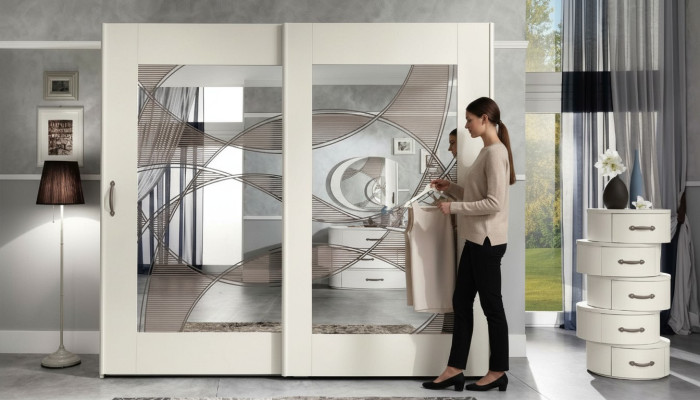 Armadio guardaroba di lusso con ante scorrevoli Armadio camera da letto  Armadi in legno Moderno