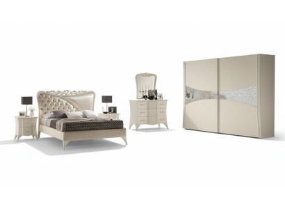 Camera da letto Letto Comodino Consolle Armadio Moderno Legno Set di lusso 6 pezzi.