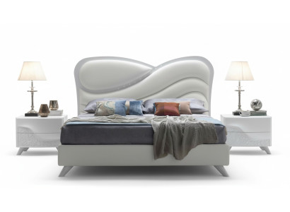Letto matrimoniale Letto Struttura del letto Telai del letto Bianco Doppio Moderno Lusso Stile Italy Nuovo