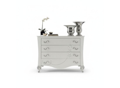 Comò con specchio in legno in stile moderno per la camera da letto.