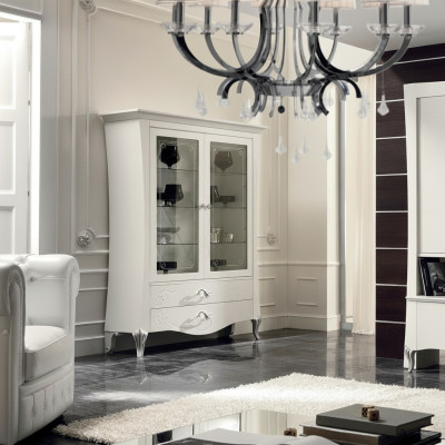 Vetrina vetrina di lusso in vetro in stile moderno design in legno Italia