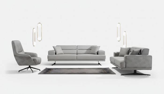 Divano componibile 3 + 1 + 1 in pelle design divano poltrona set di divani.