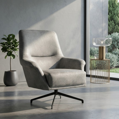 Poltrona Design Divano Sofa Relax In Pelle Lounge Club Posto A Sedere Di Lusso Sedile Grigio Moderno