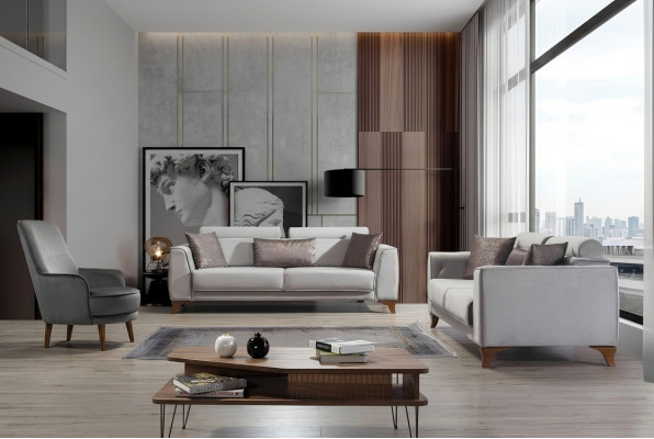 Divano componibile 3+3+1 posto Design Divani Divano Divano Poltrona Sitz Divano