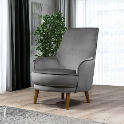Sedia sedile design moderno soggiorno imbottita poltrona singola relax grigia stile lusso