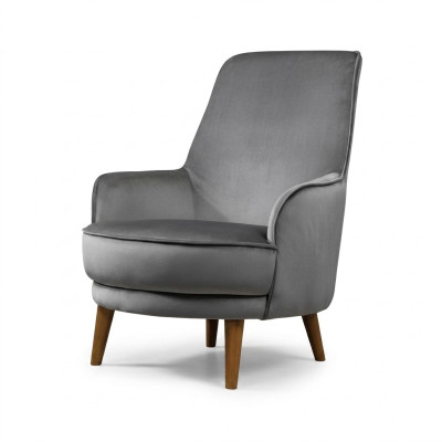 Sedia sedile design moderno soggiorno imbottita poltrona singola relax grigia stile lusso