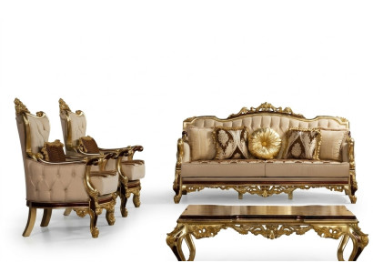 Garnitura Divano 3+1+1 Posti Seduta Divano Divani Poltrona Set Design Barocco Couch