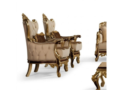 Poltrona Design Divano Poltrona Barocca Chesterfield Tessuto Salotto Nuovo Poltrona con Poggiapiedi