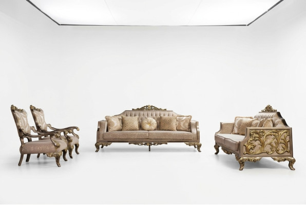 Set di divani 3+3+1+1 poltrona tavolo da caffè divano divani poltrona tessuto 225 cm 5 pezzi