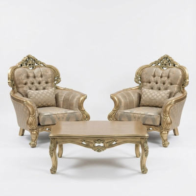 Poltrona poltrona design Divano imbottito Barocco Chesterfield Tessuto Soggiorno Nuovo