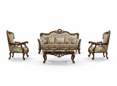 Divano 3 posti + poltrona divano Sofa divani Stoff Garnitur Gruppe Set Salotto