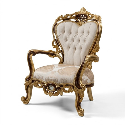 Poltrona poltrona di lusso design divano divano Chesterfield in tessuto oro nuovo