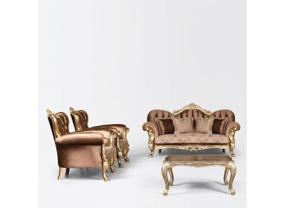 Poltrona orecchie Sedile design barocco Divano Imbottito Chesterfield Tessuto Seduta Nuova