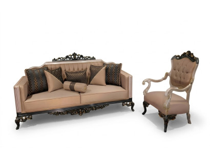 Set di divani di lusso, set di divani 3+1 posti, divano, divani, poltrone, tessuto 2 pezzi. Set