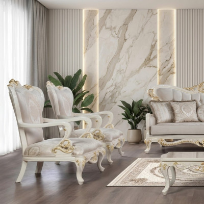 Poltrona poltrona design imbottita divano barocco divano tessuto sedile soggiorno stile