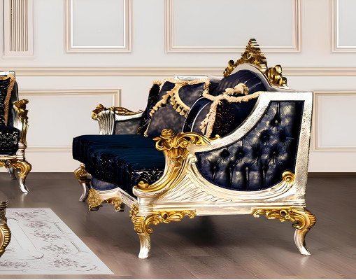 Set di divani 3+3+1+1 Tavolino da salotto Classico Divani Poltrone di lusso Nuovo Set 5 pezzi