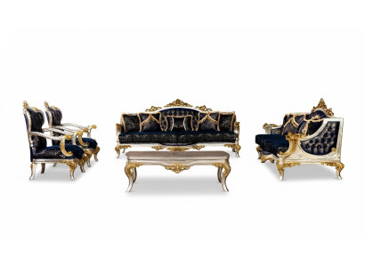 Set di divani 3+3+1+1 Tavolino da salotto Classico Divani Poltrone di lusso Nuovo Set 5 pezzi