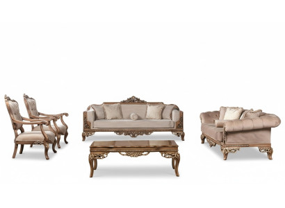 Set di divani 3+3+1+1 divano tavolino Chesterfield poltrona set di lusso 5 pezzi