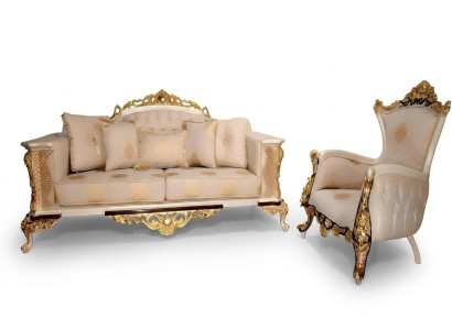 Set di divani 3+1 posti di lusso con divano poltrona divani relax design barocco