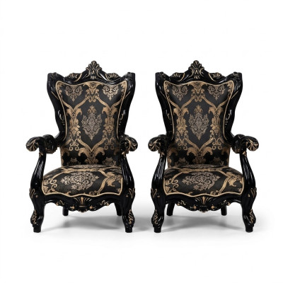 Poltrona Poltrona in stile Luxury Tessuto Sedia Posto Design Imbottitura Barocco Tessuto Mobile