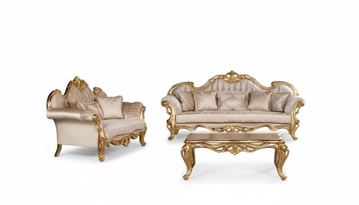 Set di divani di lusso 3+3 posti, tavolino, set di divani poltrona divani 2 pezzi.