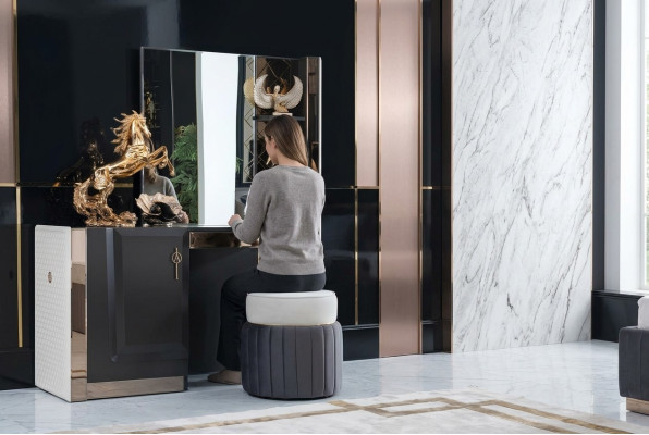Camera da letto Nuovo Tavolo trucco Console con specchio Console di lusso Comò Mobili
